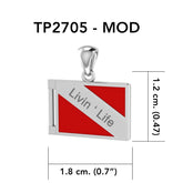 Dive Flag Custom engraving Pendant TP2705-Livin - DiveSilver Jewelry